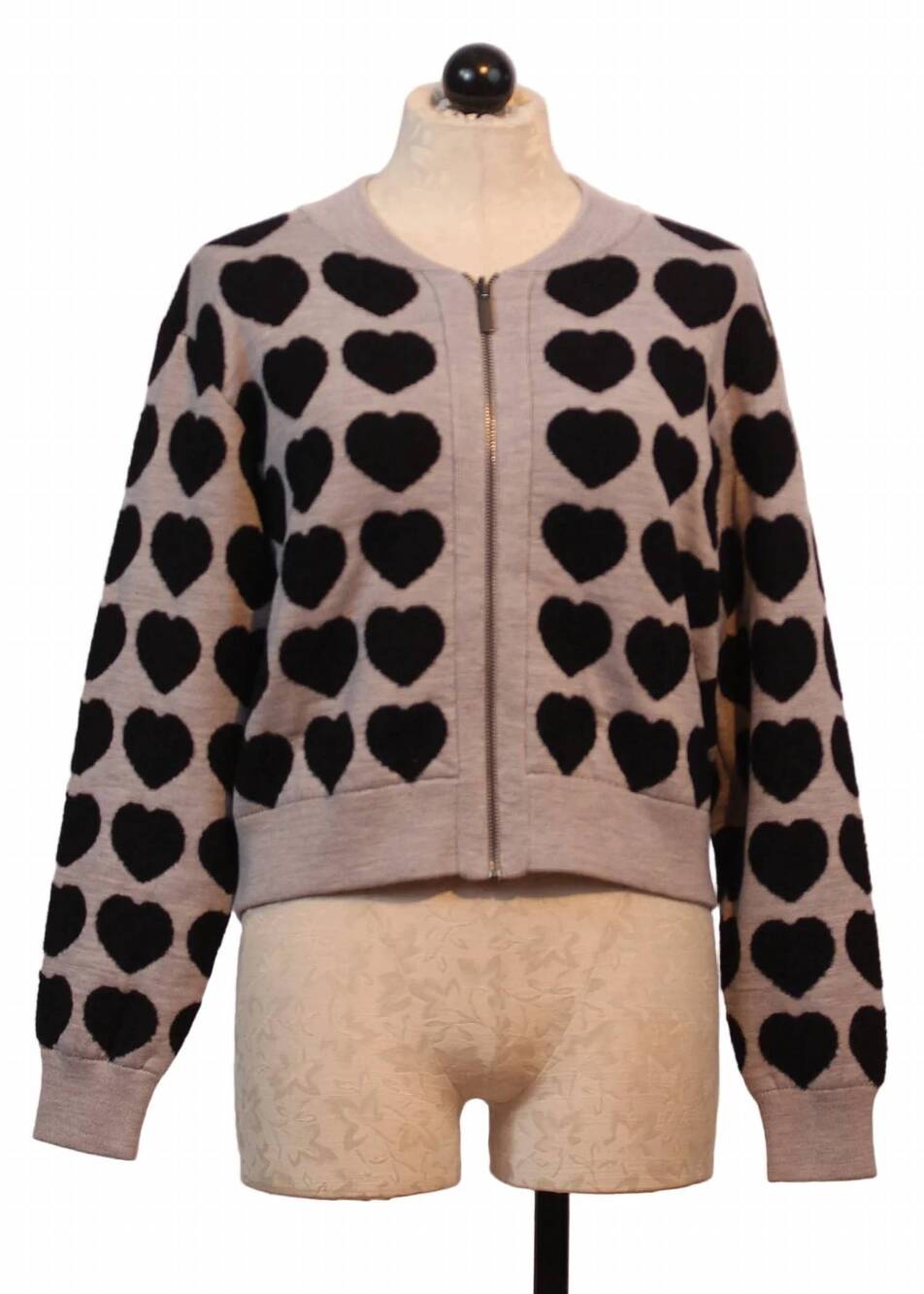 NEW LISA TODD women's all heart sweater in silver black